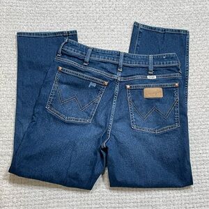 Women’s Wrangler Wild West High Rise Straight Blue Denim Jeans Size 30x28